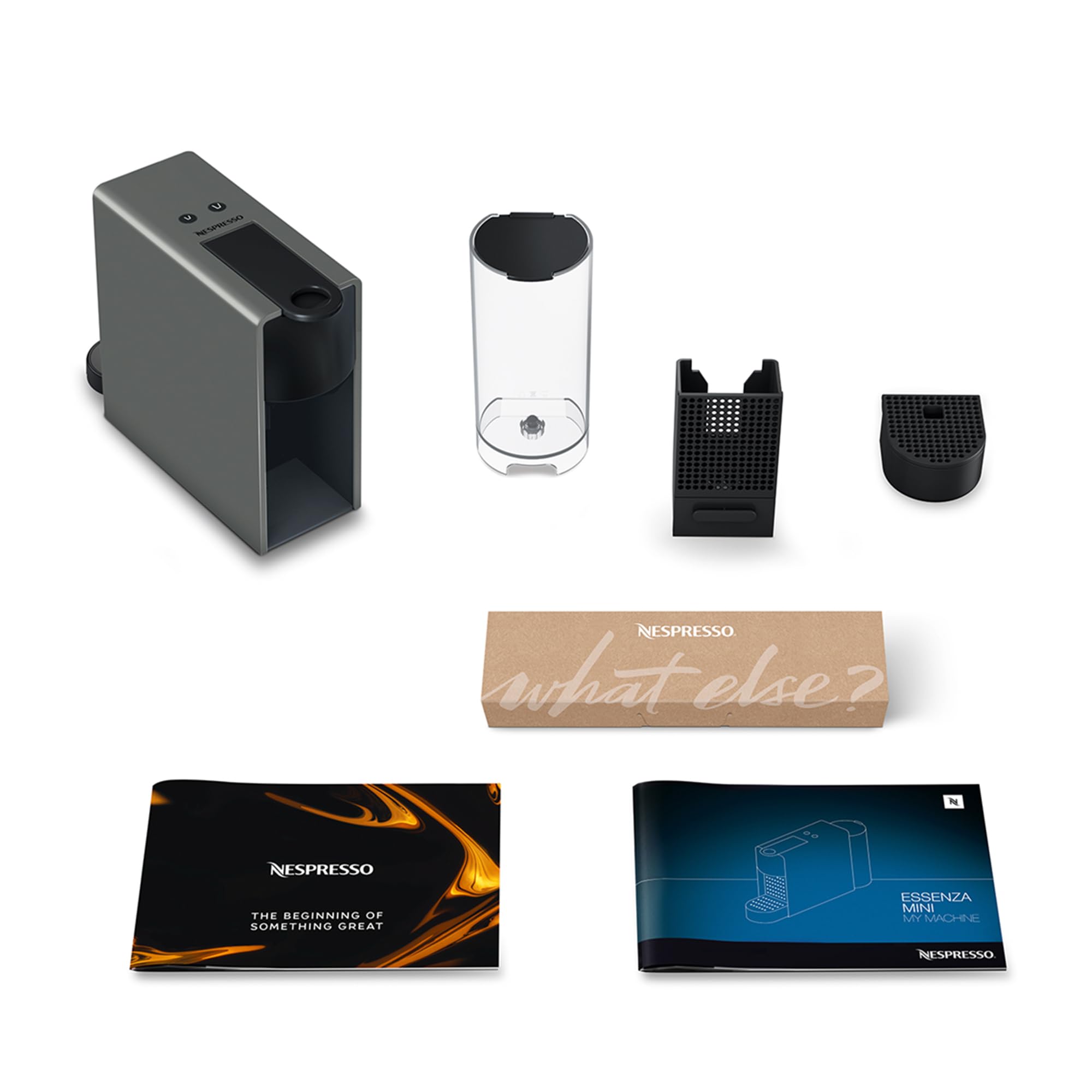 Elite Essenza Mini XN110B – Kapselmaschine, 19 Bar, Ultrakompakt, Grau