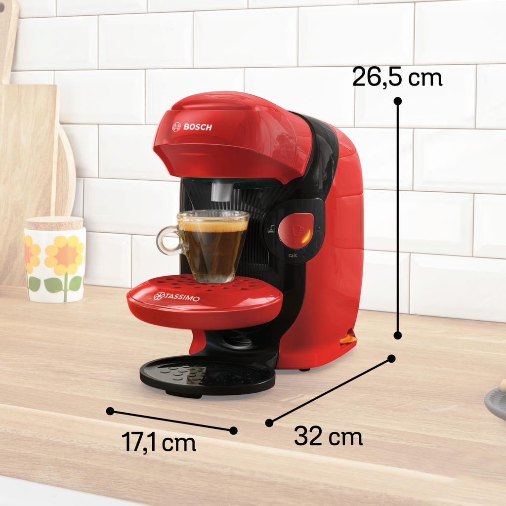 Elite Tassimo Style TAS1103 – Kapselmaschine, über 70 Getränke, INTELLIBREW™, 1400W, Rot
