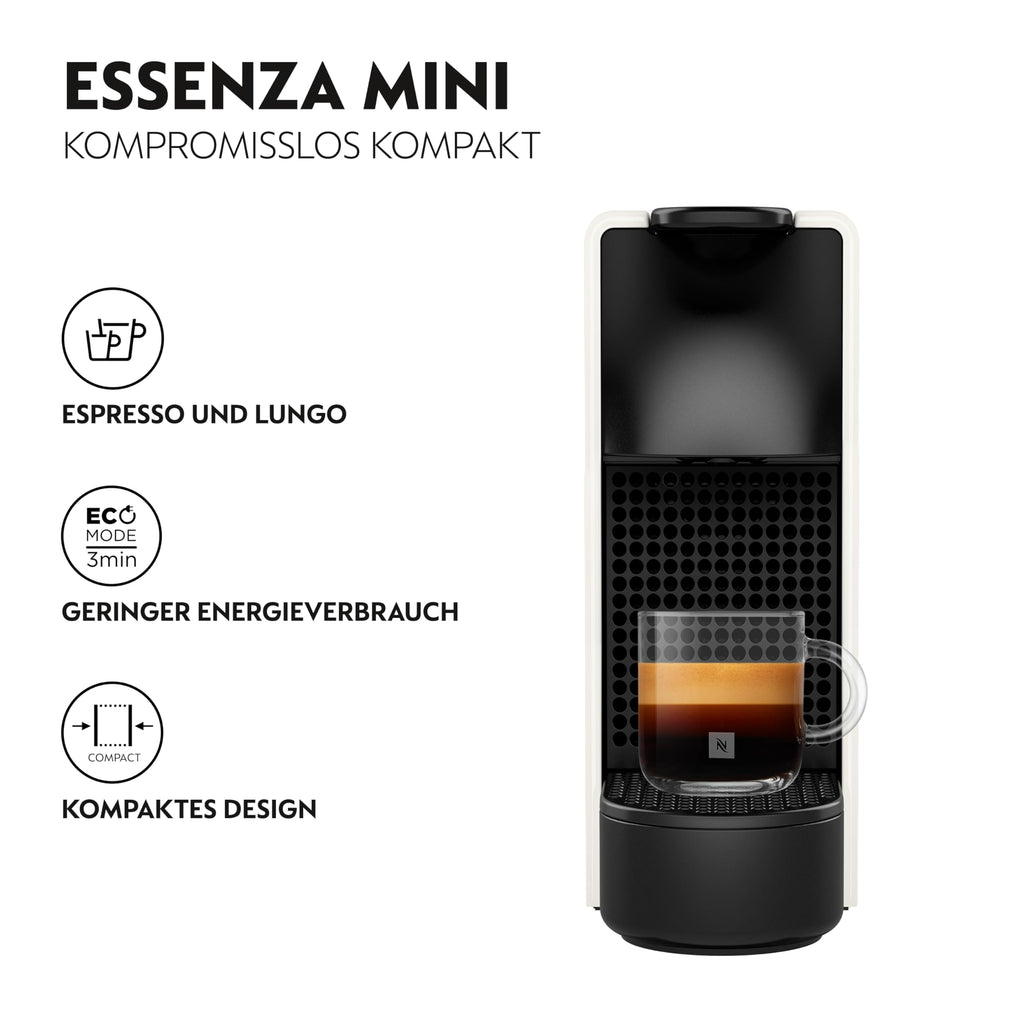 Elite Essenza Mini XN1101 – Kapselmaschine, 19 Bar, Ultrakompakt, Pure White