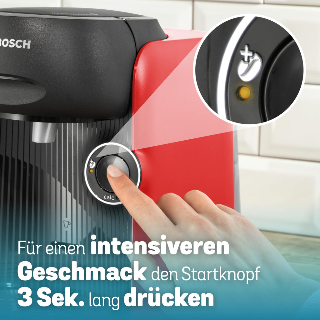 Elite Tassimo Finesse TAS163E – Kapselmaschine mit IntensityBoost, über 70 Getränke, 1400W, Rot/Schwarz