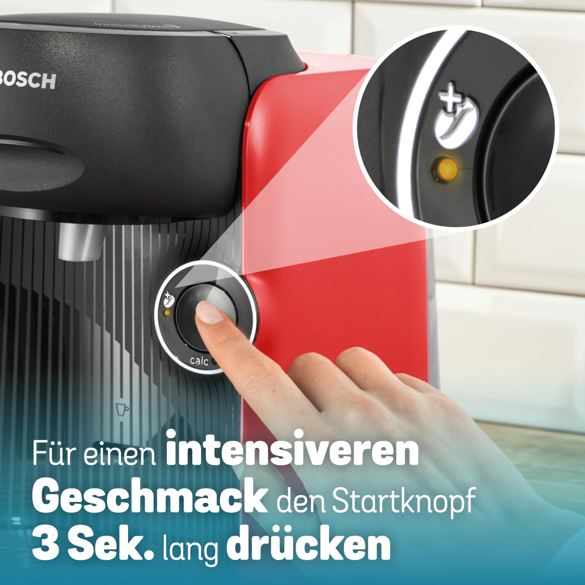 Elite Tassimo Finesse TAS163E – Kapselmaschine mit IntensityBoost, über 70 Getränke, 1400W, Rot/Schwarz