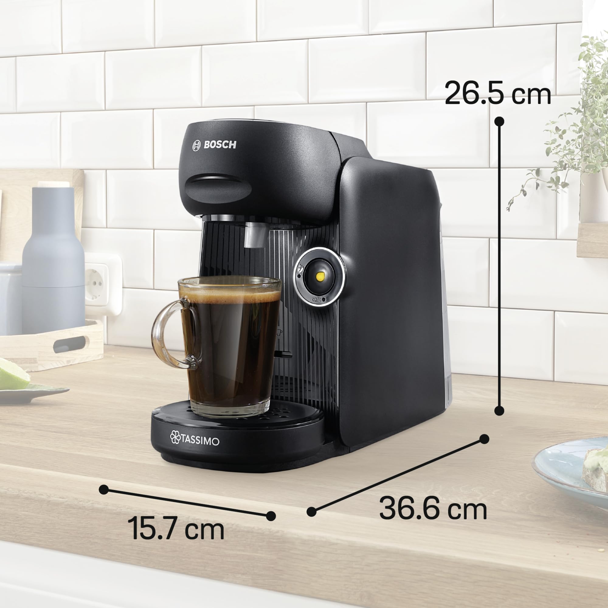 Elite Tassimo Finesse TAS162E – Kapselmaschine mit IntensityBoost, über 70 Getränke, 1400W, Schwarz
