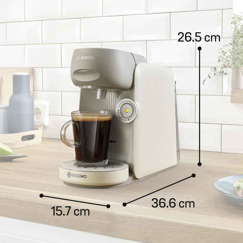Elite Tassimo Finesse TAS167P – Kapselmaschine mit IntensityBoost, über 70 Getränke, 1400W, Creme