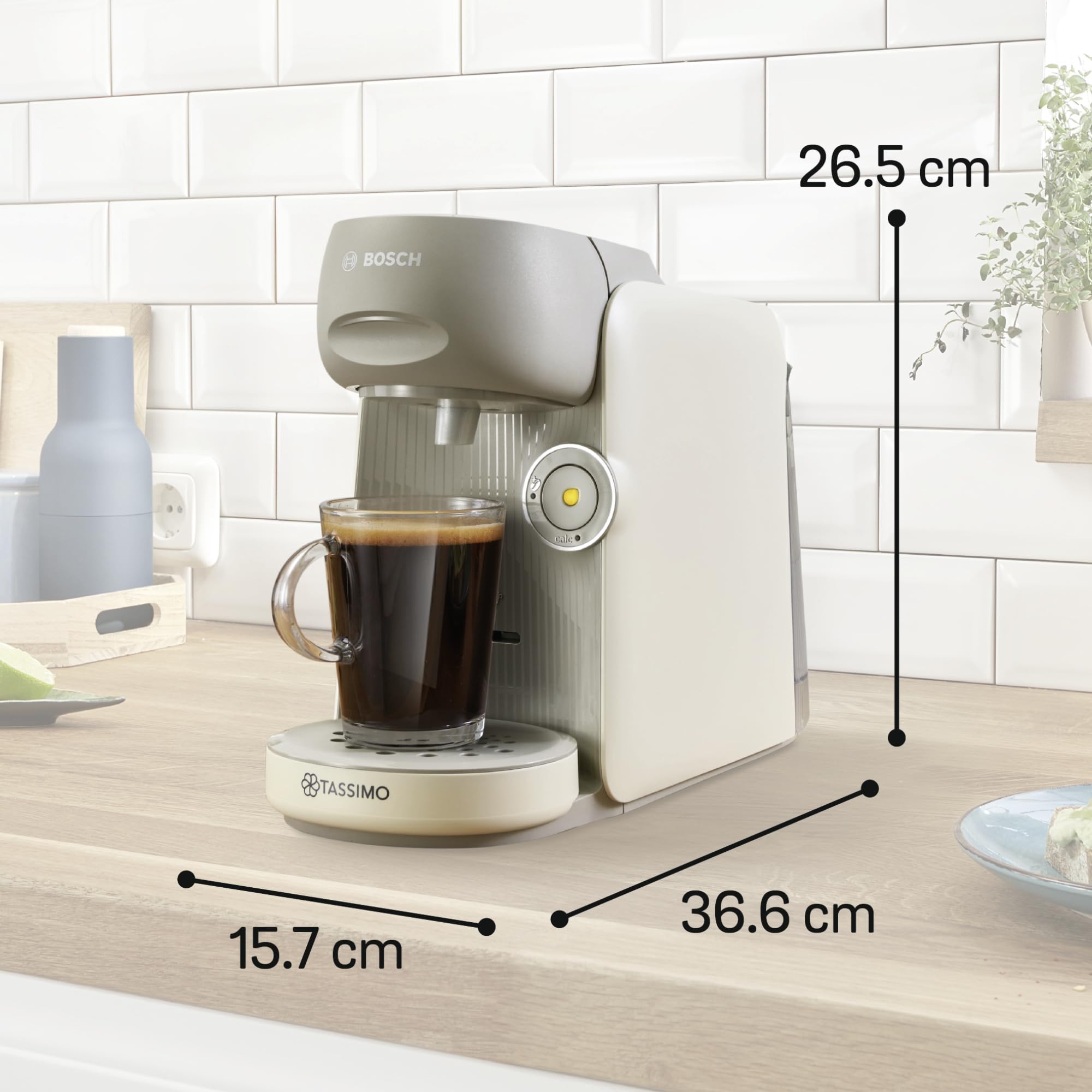 Elite Tassimo Finesse TAS167P – Kapselmaschine mit IntensityBoost, über 70 Getränke, 1400W, Creme