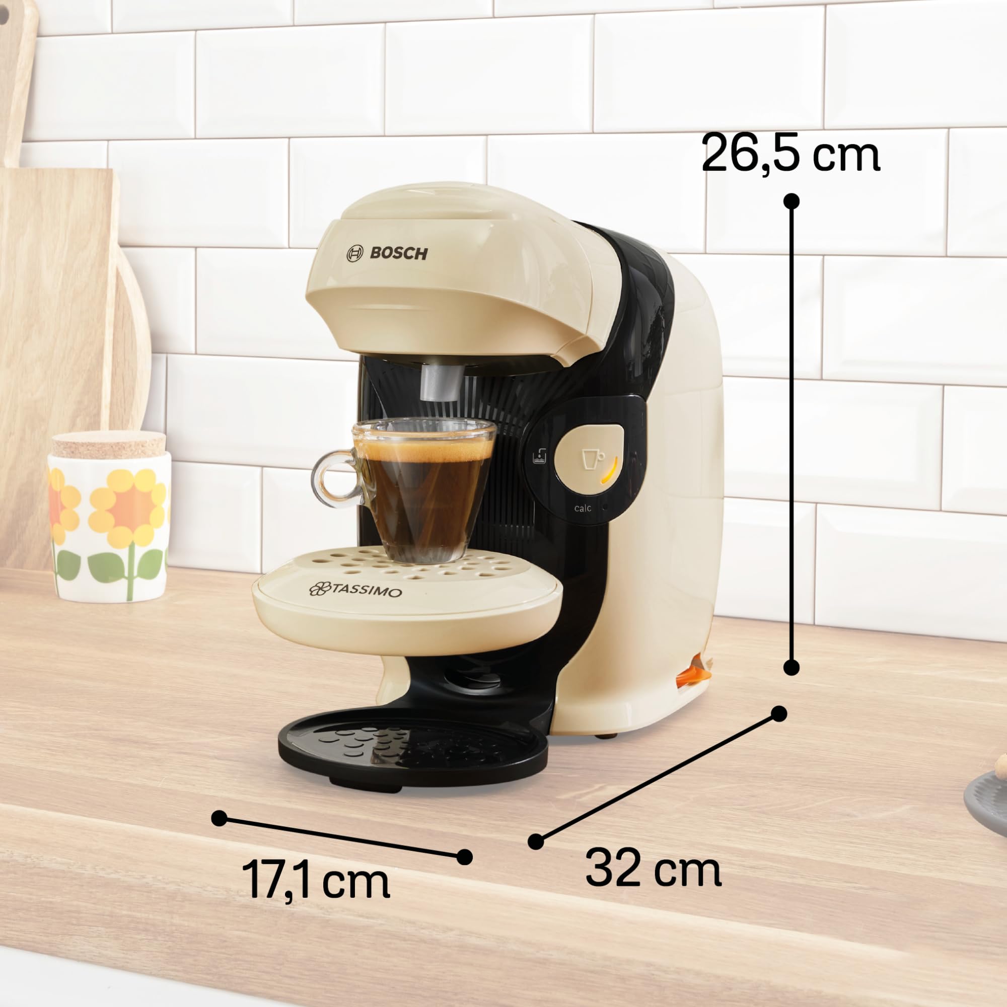 Elite Tassimo Style TAS1107 – Kapselmaschine, über 70 Getränke, INTELLIBREW™, 1400W, Creme