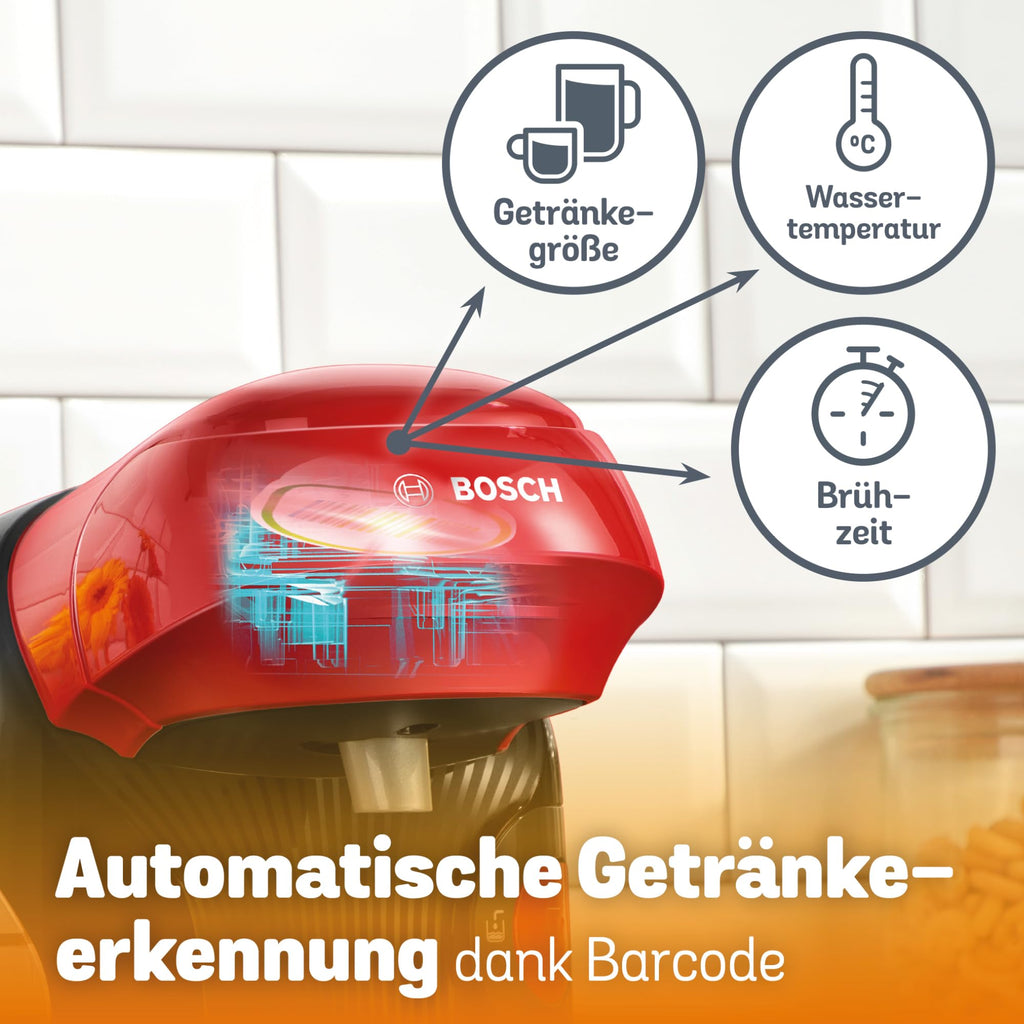 Elite Tassimo Style TAS1103 – Kapselmaschine, über 70 Getränke, INTELLIBREW™, 1400W, Rot