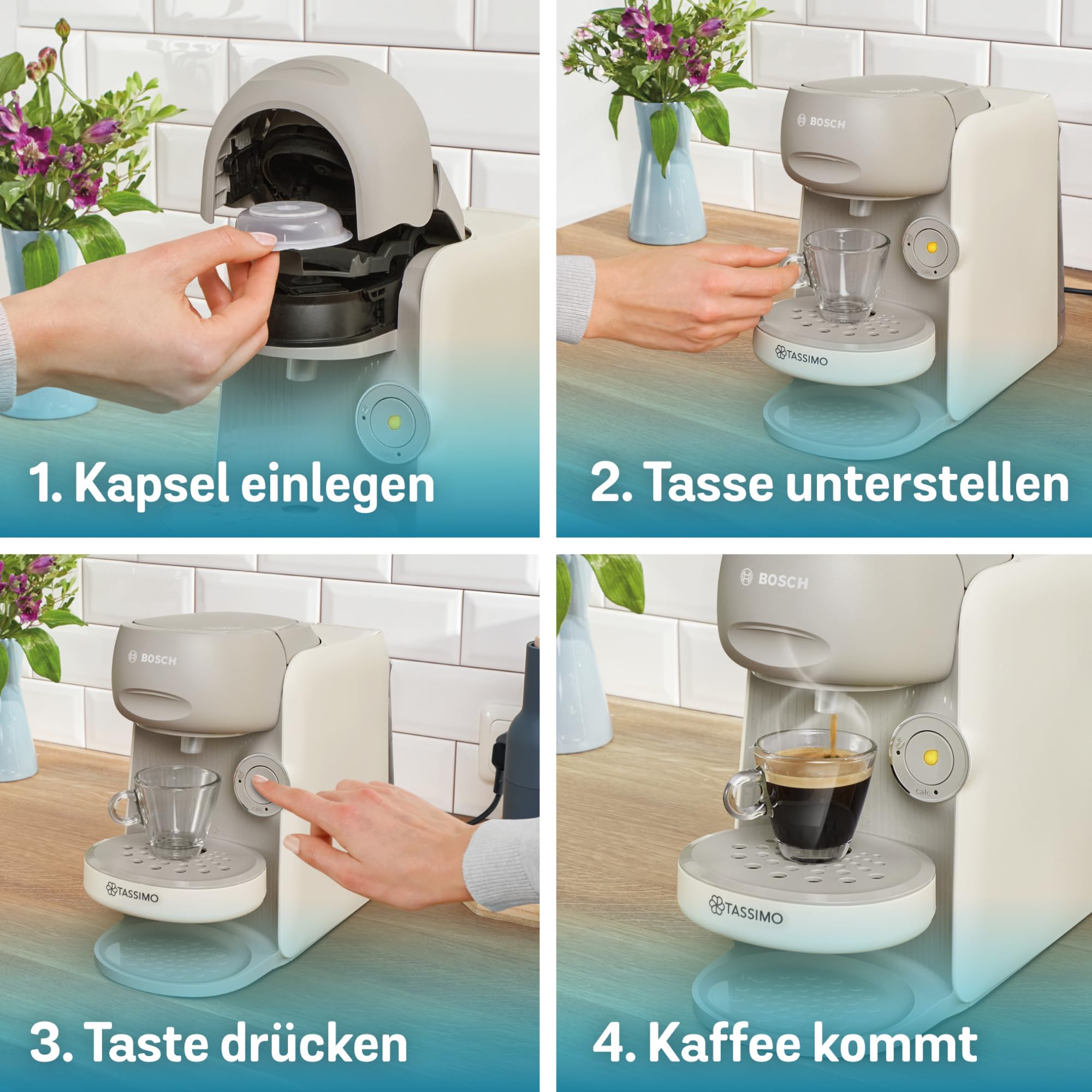 Elite Tassimo Finesse TAS167P – Kapselmaschine mit IntensityBoost, über 70 Getränke, 1400W, Creme