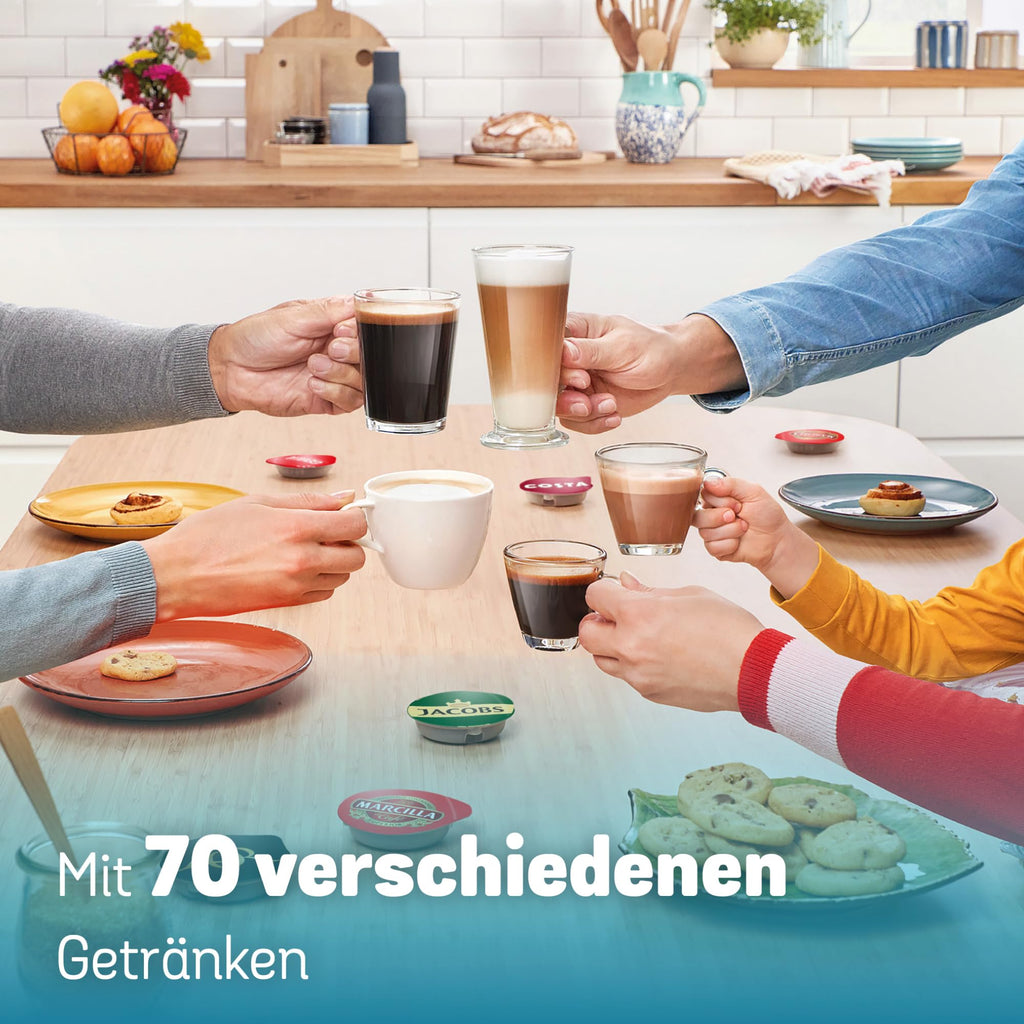 Elite Tassimo Finesse TAS163E – Kapselmaschine mit IntensityBoost, über 70 Getränke, 1400W, Rot/Schwarz