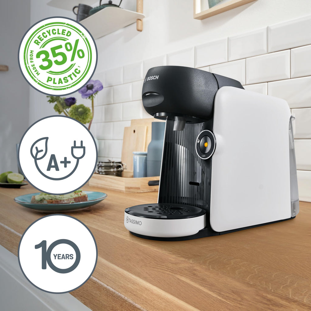 Elite Tassimo Finesse TAS1104 – Kapselmaschine, IntensityBoost, über 70 Getränke, 1400W, Weiss/Schwarz