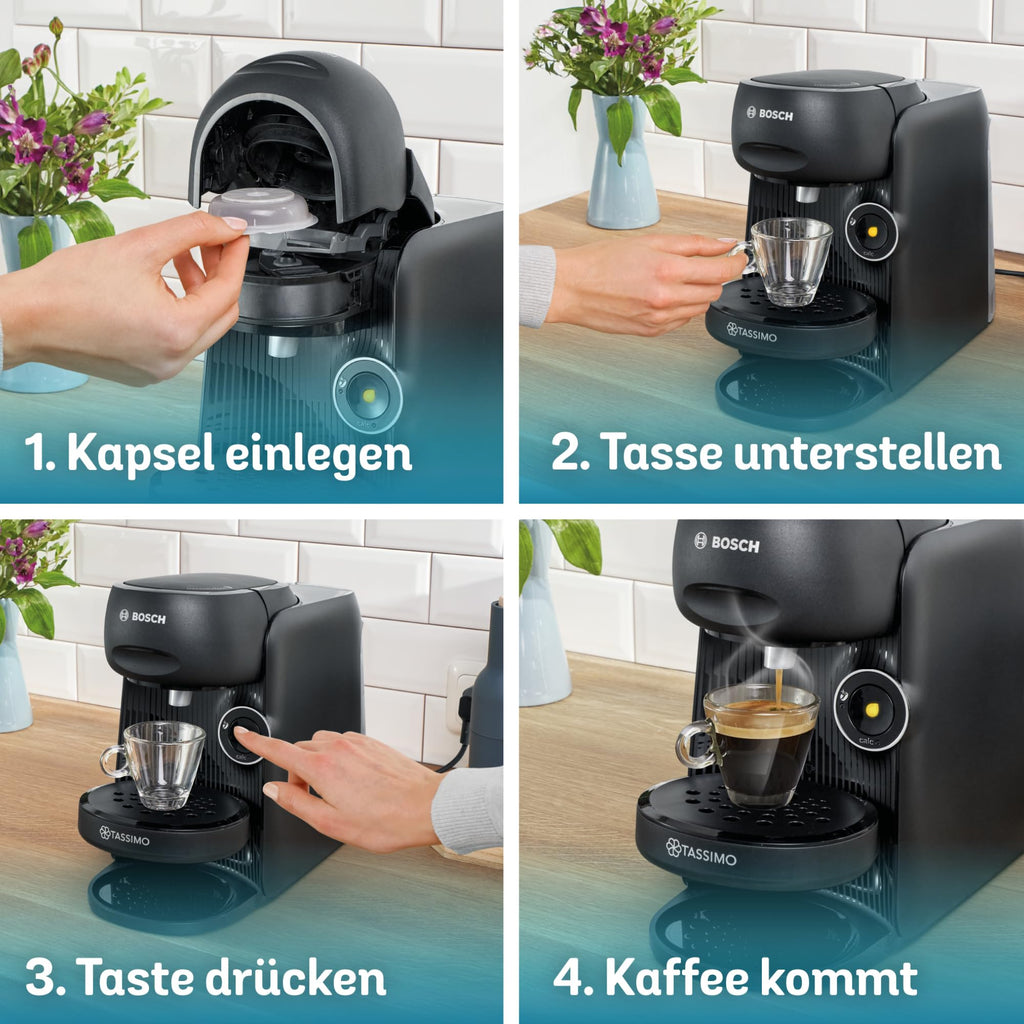 Elite Tassimo Finesse TAS162E – Kapselmaschine mit IntensityBoost, über 70 Getränke, 1400W, Schwarz