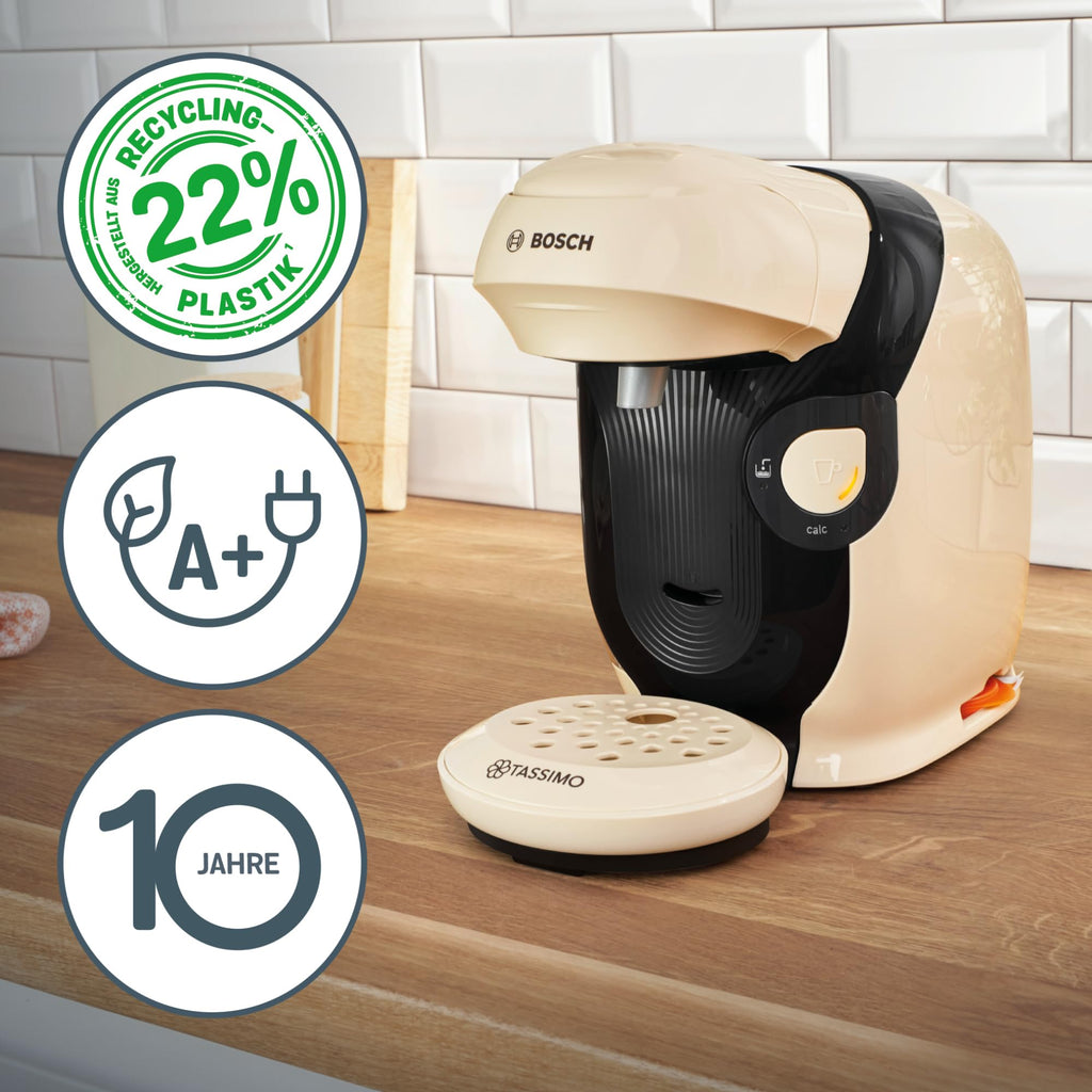 Elite Tassimo Style TAS1107 – Kapselmaschine, über 70 Getränke, INTELLIBREW™, 1400W, Creme